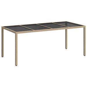 vidaXL Gartentisch Beige 190 x 90 x 75 cm Poly-Rattan