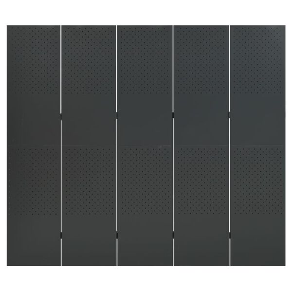 vidaXL 5-tlg. Raumteiler 2 Stk. Anthrazit 200x180 cm Stahl
