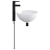 vidaXL Waschbecken mit Wasserhahn und Abfluss Matt Schwarz