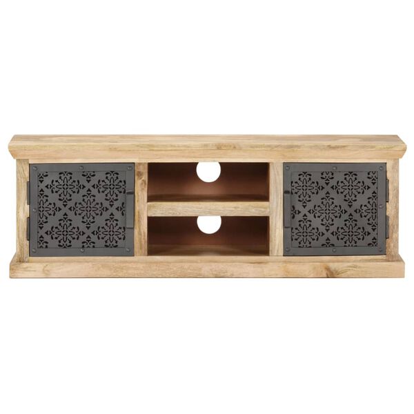 vidaXL TV-Schrank mit Stahlt&uuml;ren 120x30x40 cm Mango Massivholz