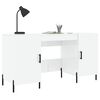 vidaXL Schreibtisch Hochglanz-Wei&szlig; 140x50x75 cm Holzwerkstoff