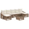 vidaXL Gartensofa-set Verstellbar 8 pcs Beige Poly-Rattan