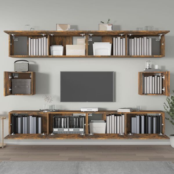 vidaXL 6-tlg. TV-Schrank-Set R&auml;uchereiche Holzwerkstoff