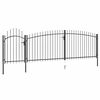 vidaXL Gartentor mit Speerspitzen 5x2 m Schwarz