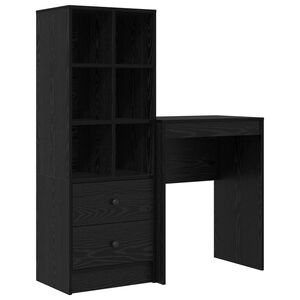 vidaXL Schreibtisch Schwarz Eichen-Optik 105,5 x 34 x 127 cm 2 stk.