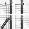 vidaXL Zaunpfosten Grau 50 x 0,5 m (25 x 25 mm Netz) Stahl und PVC