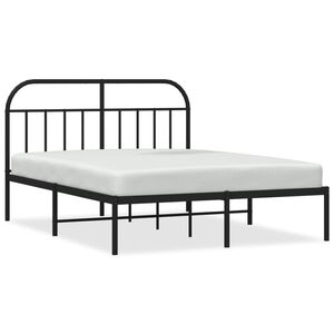 vidaXL Bettgestell mit Kopfteil Metall Schwarz 140x190 cm