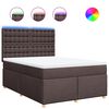 vidaXL Boxspringbett mit Matratze Dunkelbraun 140x200 cm Stoff