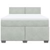 vidaXL Boxspringbett mit Matratze Hellgrau 140x200 cm Samt