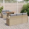 vidaXL Gartensofa-set mit Kissen 6 pcs Beige und Hellgrau Poly-Rattan