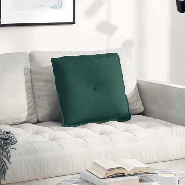 vidaXL R&uuml;ckenkissen Dunkelgr&uuml;n 50 x 19 x 45 cm Stoff