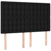 vidaXL Boxspringbett mit Matratze Schwarz 140x190 cm Stoff