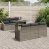 vidaXL Garten-Sofa-Set mit Speicher 7 pcs Grau Poly Rattan