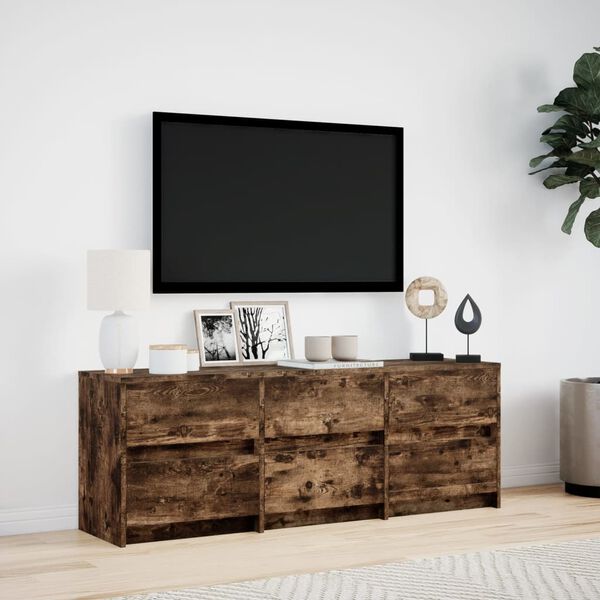 vidaXL TV-Schrank mit LED-Beleuchtung R&auml;uchereiche 140x34x50 cm