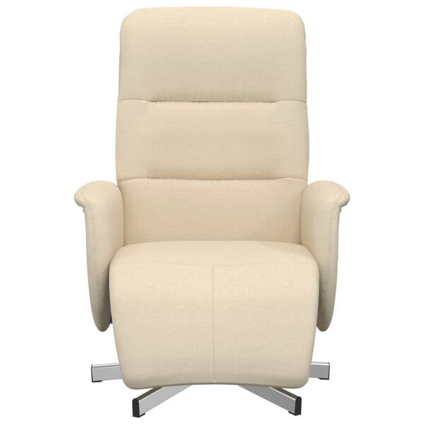 vidaXL Relaxsessel mit Fu&szlig;hocker Creme Stoff