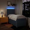 vidaXL Boxspringbett mit Matratze Blau 90x200 cm Stoff