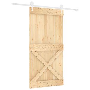 vidaXL Schiebet&uuml;r 100 x 210 cm Massivkiefer (Unbehandelt)