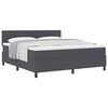 vidaXL Boxspringbett Dunkelgrau und Wei&szlig; 180 x 200 cm Cordstoff