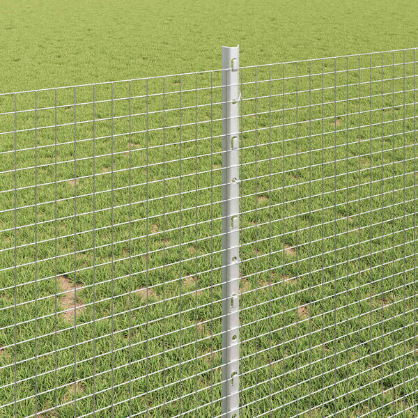 vidaXL Zaun mit Pfosten Silber 1 x 50 m Stahl