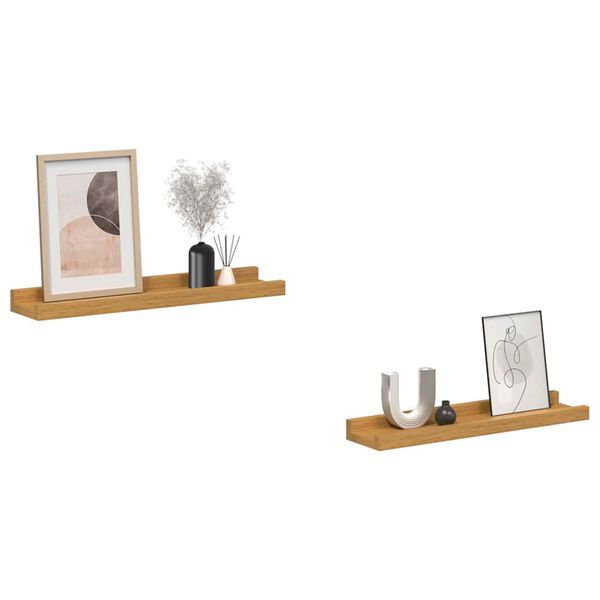 vidaXL Wandregal mit Regal 2 pcs Beige 40 x 9 x 3 cm Holzwerkstoff