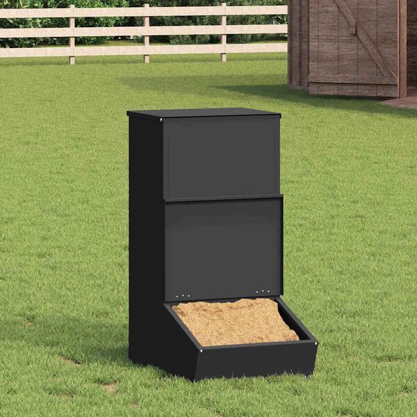 vidaXL Schweinfutterspender Schwarz 55 x 38 x 76 cm