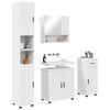 vidaXL Badezimmerm&ouml;bel-Set mit T&uuml;r 4 pcs Wei&szlig; Holzwerkstoff & Metall