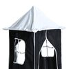 vidaXL Kinderhochbett mit Turm Wei&szlig; & Schwarz 90x200 cm Kiefernholz
