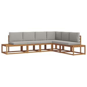 vidaXL 6 stk. Outdoor-Sofagarnitur Massives Akazienholz und Polyester