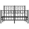 vidaXL Bettgestell mit Kopf- und Fu&szlig;teil Metall Schwarz 120x190 cm