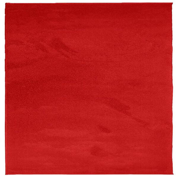 vidaXL Teppich OVIEDO Kurzflor Rot 120x120 cm