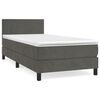 vidaXL Boxspringbett mit Matratze Dunkelgrau 80x200 cm Samt