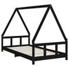 vidaXL Kinderbett Schwarz 90x190 cm Massivholz Kiefer