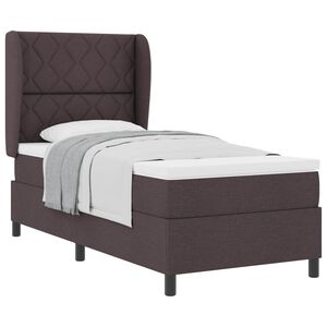 vidaXL Boxspringbett mit Matratze Dunkelbraun 100 x 200 cm Stoff
