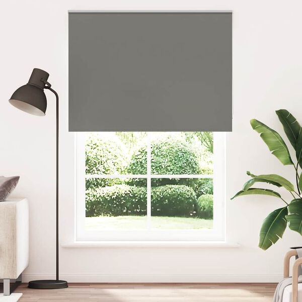 vidaXL Verdunkelungsrollo Grau 150x230cm Stoffbreite 146,6cm Polyester