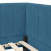 vidaXL Eckbettgestell mit Kopfteil Blau 90 cm x 200 cm Samt