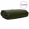 vidaXL Plane 650g / m&sup2; Olive Gr&uuml;n 1,5 x 10 m Canvas mit PVC-Beschichtung