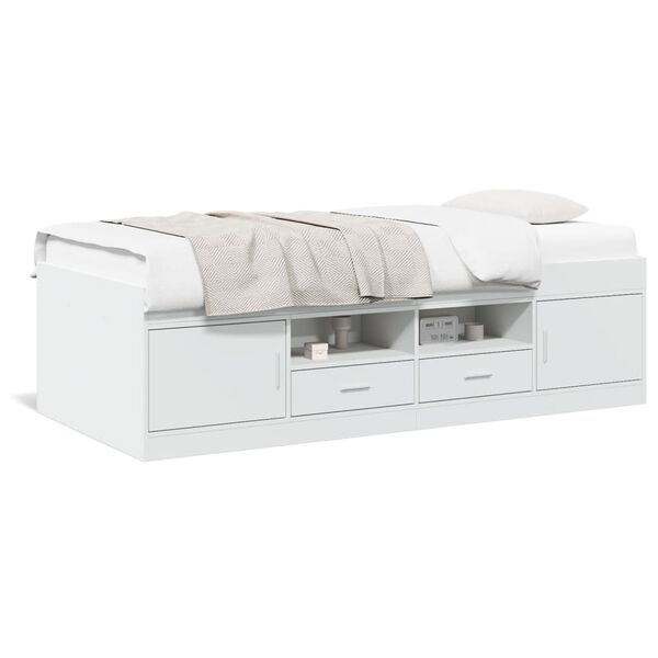vidaXL Tagesbett mit Schubladen ohne Matratze Wei&szlig; 100x200 cm