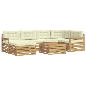 vidaXL Outdoor-Sofagarnitur 7 Stk. Wei&szlig; und Creme