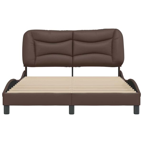 vidaXL Bettgestell ohne Matratze "Hvar" Braun 140x190 cm Kunstleder