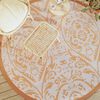 vidaXL Outdoor-Teppich ARAKIL Orange und Wei&szlig; &Oslash;200 cm PP