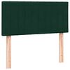 vidaXL Boxspringbett mit Matratze & LED Dunkelgr&uuml;n 90x220 cm Samt