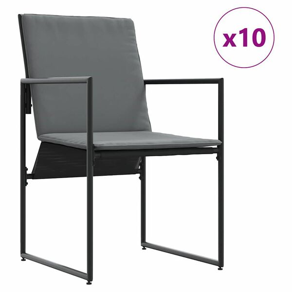 vidaXL Garten Essgruppe 15 pcs Schwarz Stahl