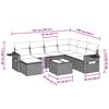 vidaXL 8-tlg. Garten-Sofagarnitur mit Kissen Hellgrau Poly Rattan