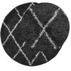 vidaXL Shaggy-Teppich PAMPLONA Hochflor Modern Schwarz Creme &Oslash; 160 cm