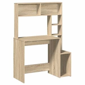 vidaXL Schreibtisch mit Regal Sonoma-Eiche 100x45x140 cm Holzwerkstoff