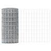 vidaXL Zaun mit Pfosten Silber 0,8 x 25 m Stahl und PVC