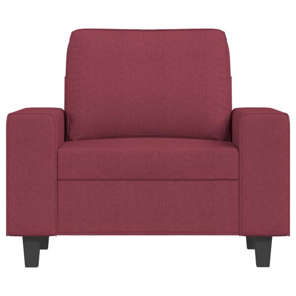 vidaXL Sessel mit Hocker Weinrot 60 cm Stoff