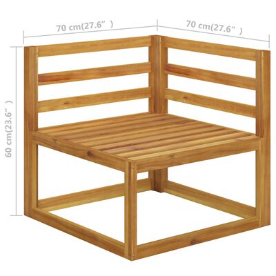 vidaXL 12-tlg. Garten-Lounge-Set mit Auflagen Creme Massivholz Akazie