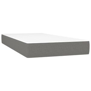 vidaXL Taschenfederkernmatratze Mittel Dunkelgrau 100x190x20 cm Stoff