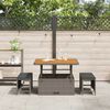 vidaXL Garten Essgruppe Grau Poly-Rattan